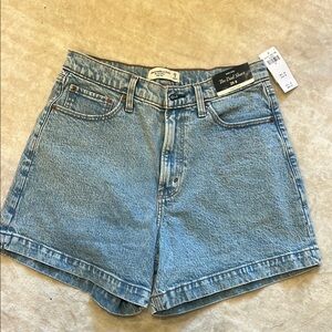 Abercrombie & Fitch Blue Jean Shorts High-Waisted Relaxed Fit